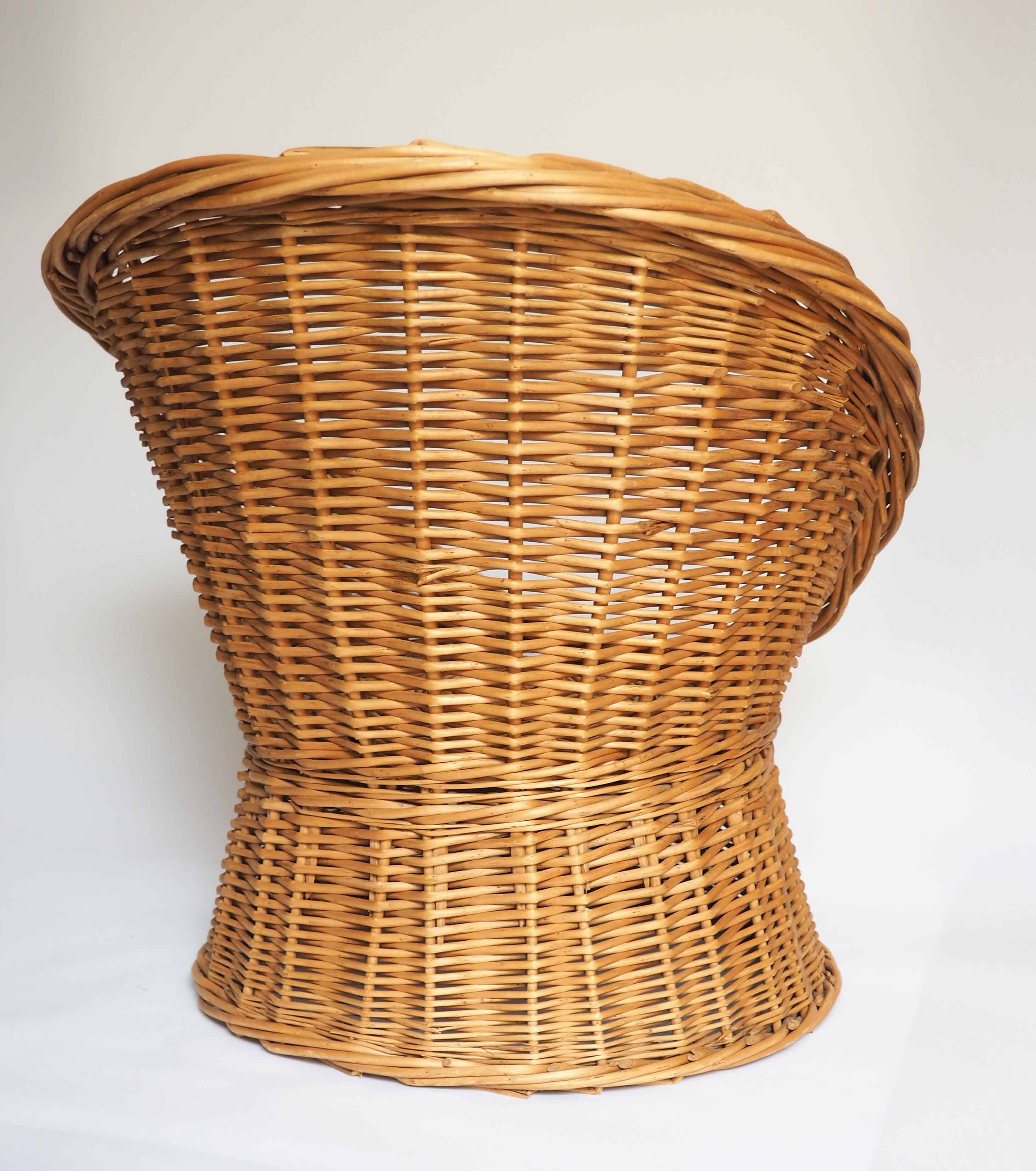 Children's rattan basket armchair
