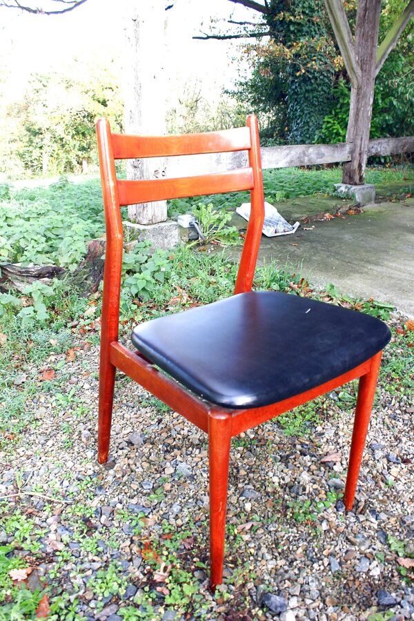 Chaise scandinave vintage bois année 70