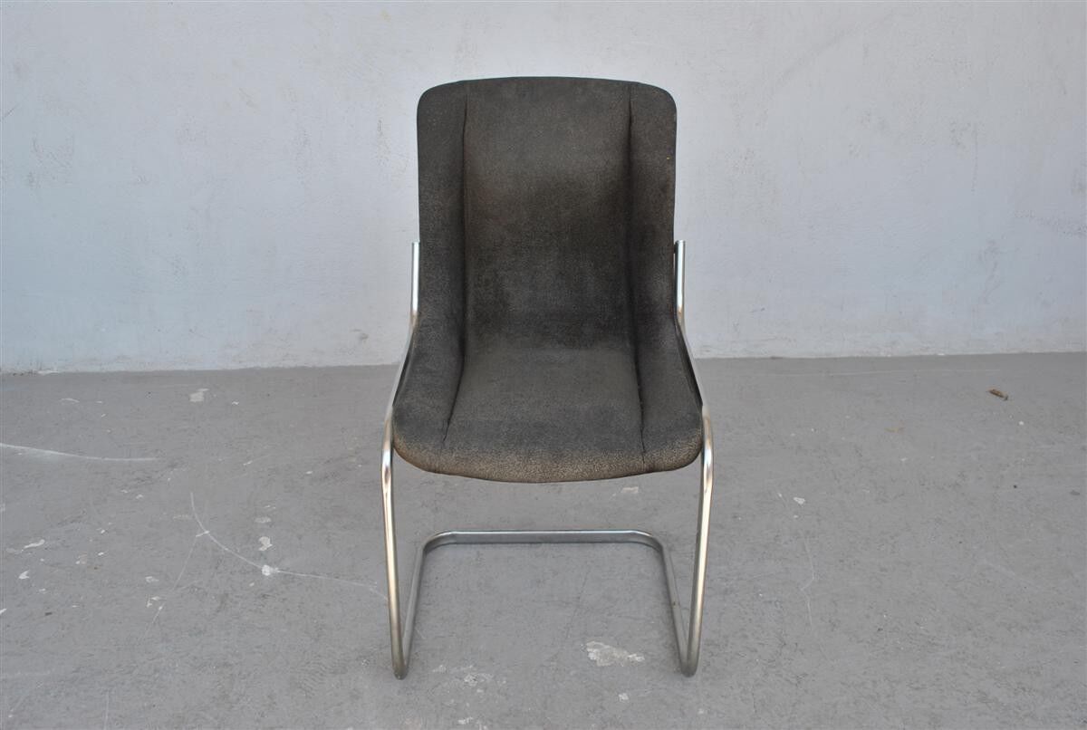 Green office in tripods of 1980s lacquered with black velvet Chair