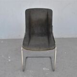 Green office in tripods of 1980s lacquered with black velvet Chair