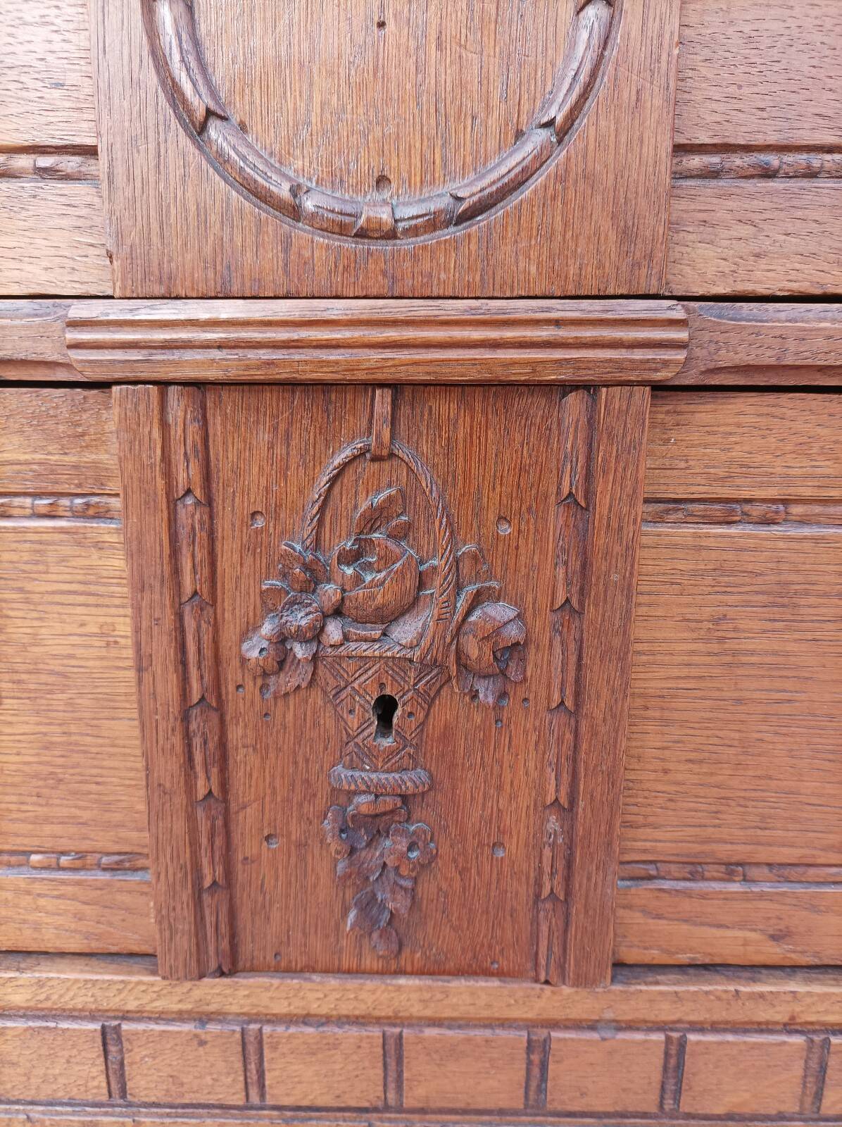 Louis XVI style oak commode