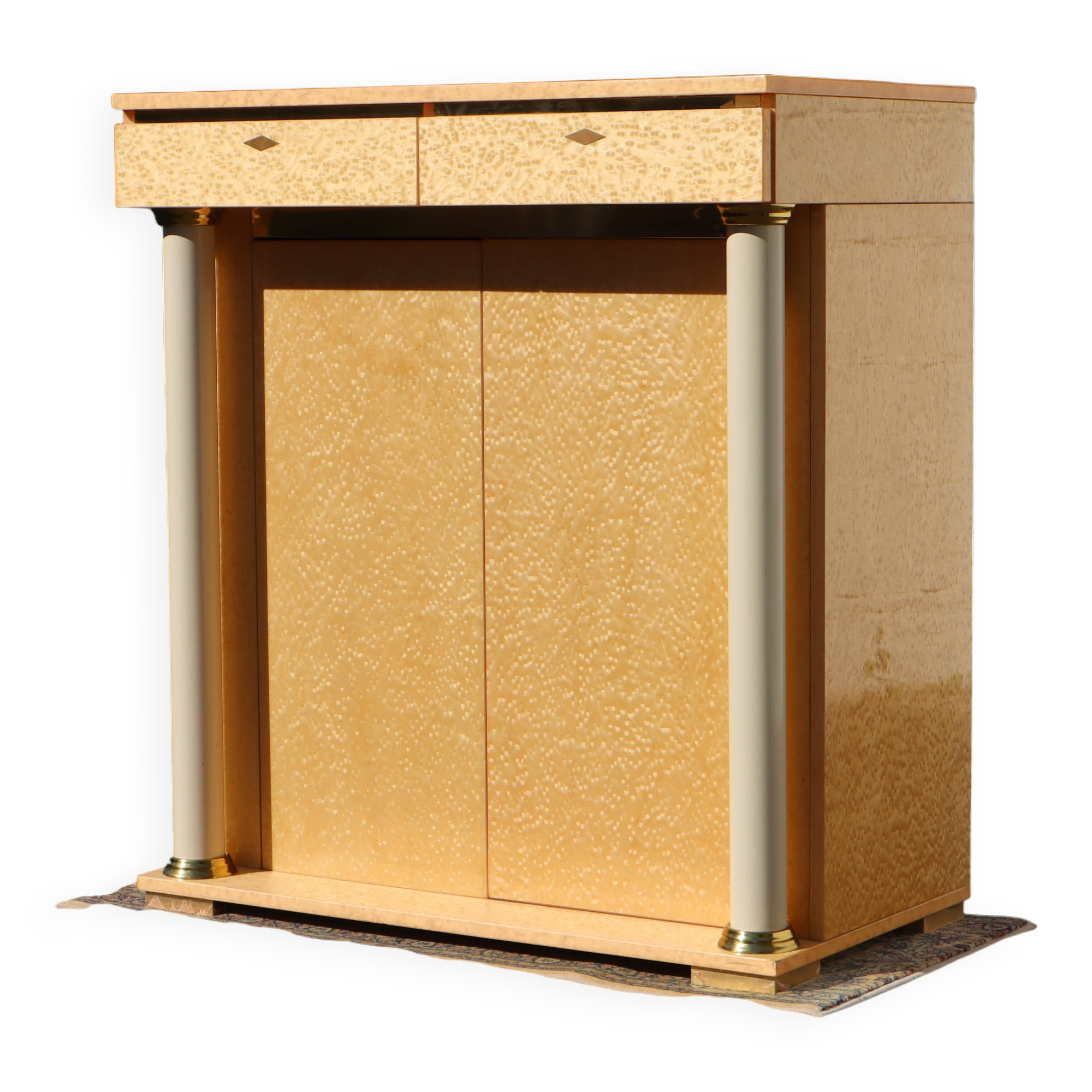 French Vintage Lemon Drawer Cabinet-Bar Cabinet-Neoclassical Style-90s