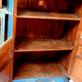Wardrobe buffet blue cupboard glass wood old teak