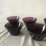Set of 7 blown glass cups