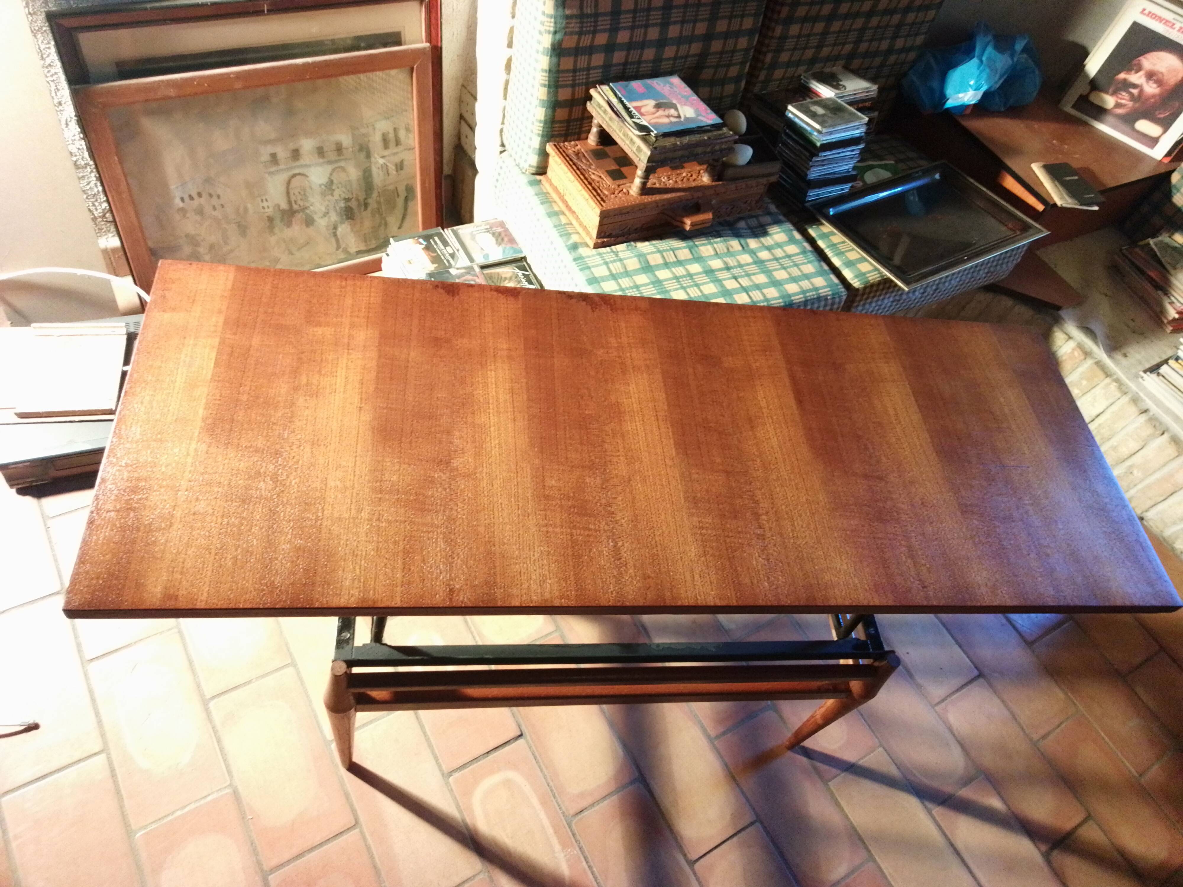 Table basse teck Vintage scandinave relevable