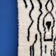 Berber carpet Azilal white and black 140 x 250 cm