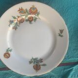 6 small old porcelain plates, floral pattern