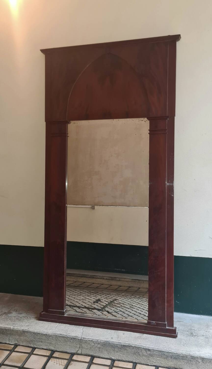 Large Empire period mahogany mirror or trumeau