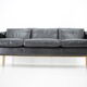 1980s Black Leather 3-Seater Sofa by Stouby, Denmark
