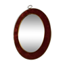 Oval mirror margin velvet flocking red vintage