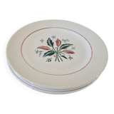 5 anciennes assiettes plates – faïencerie l’amandinoise 6541
