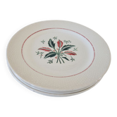 5 old flat plates – Faïencerie L'Amandinoise 6541