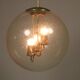 Vintage Big Ball Lamp, Glass and Brass by SAKU, 1970s