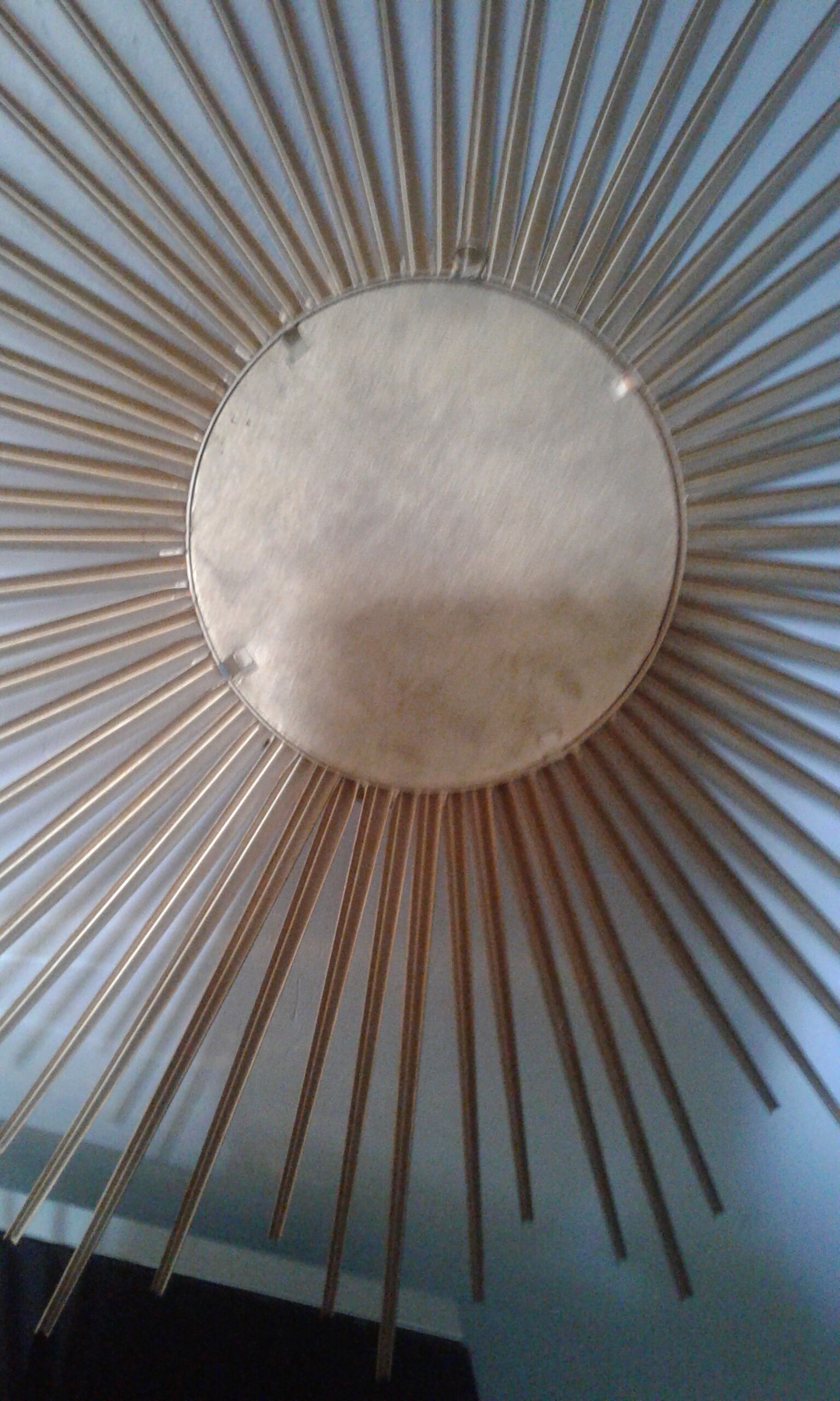 Large brass sun mirror diameter 71 cm