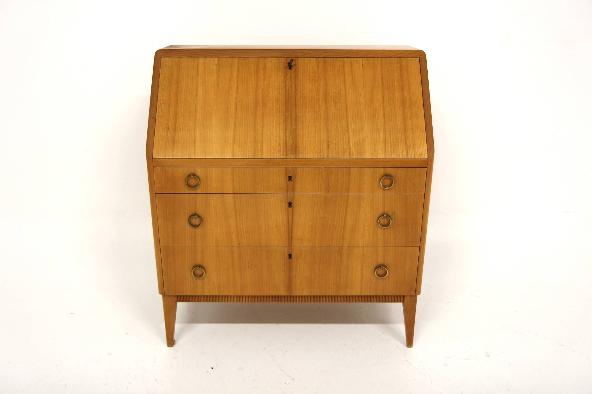 Scandinavian secretary in elm, Swedish modern, Sweden, 1940.