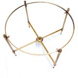 Coffee table brass and round glass design 1960