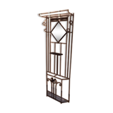 cloak coat door with mirror and hat swear an 30/40 wrought iron