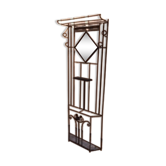 cloak coat door with mirror and hat swear an 30/40 wrought iron