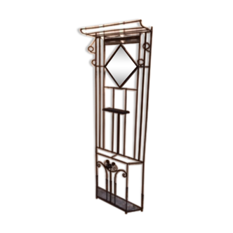cloak coat door with mirror and hat swear an 30/40 wrought iron