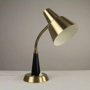 Table / Desk Lamp Model 600/5 by Gemi — Swedish Modernism in Black & Brass, 1960s