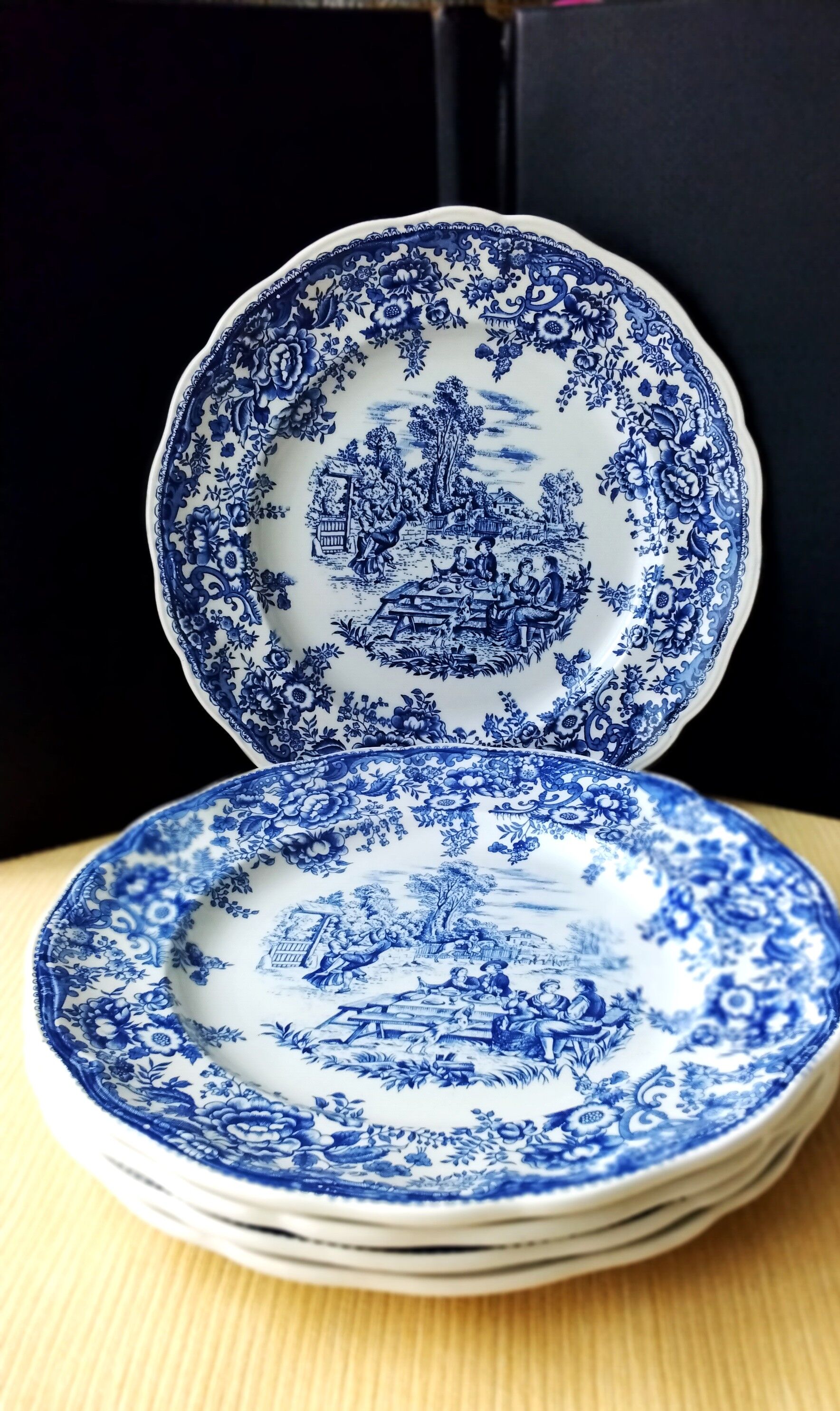 5 Lunéville Tradition Special Grand Feu flat plates