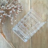 Glass vase with raised squares