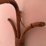 Vintage rattan wall lamps 60s, sold by 2