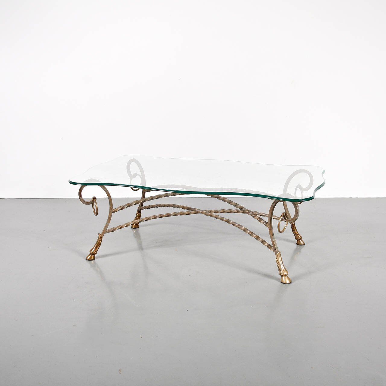 1960s glass coffee table