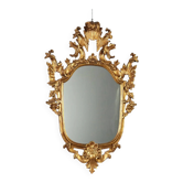 Antique carved and gilded wooden mirror, Italy, late 19th century.