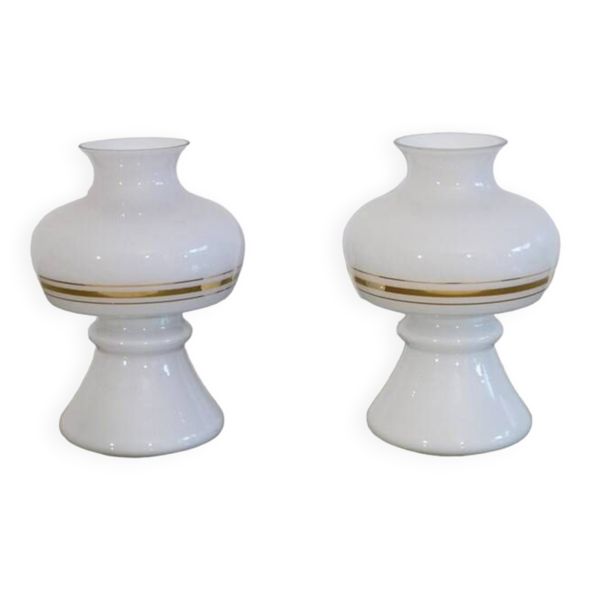 Pair of Scandinavian glass lamps 1970