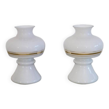 Pair of Scandinavian glass lamps 1970