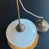 Art Deco suspension, white opaline