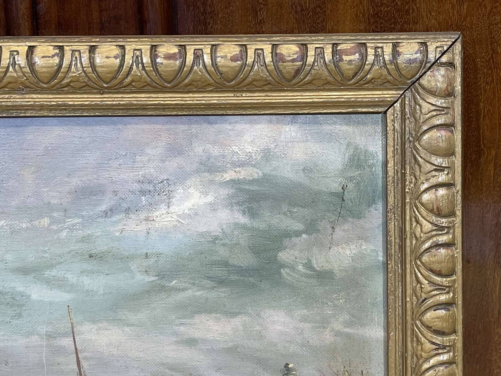 Marine, Oil on canvas signed Victorès