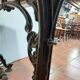 bistro table with cast iron base and marble top