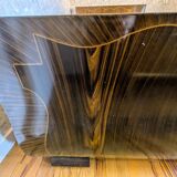 Old pressed sheet metal bed and its bedside table