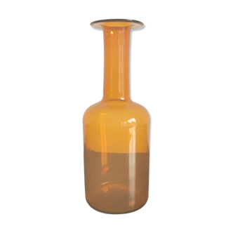 Otto Brauer for Holmegaard scandinavian yellow glass vase, 1960s