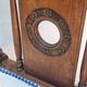 Window bench in carved walnut, late 19th century, renovated seat, 70 cm