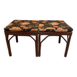 Rattan bench or pair of stools from the 1950s