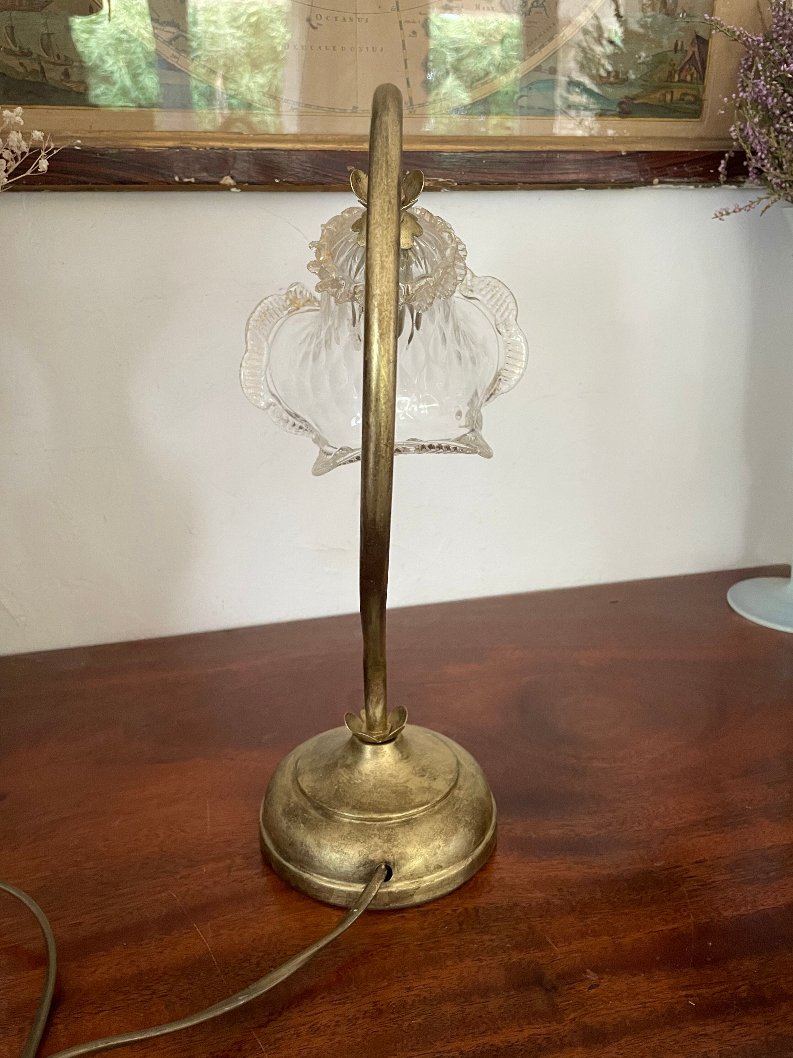 Lampe col de cygne tulipe Murano