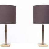 Belgo Chrome table lamps 1970s Belgium