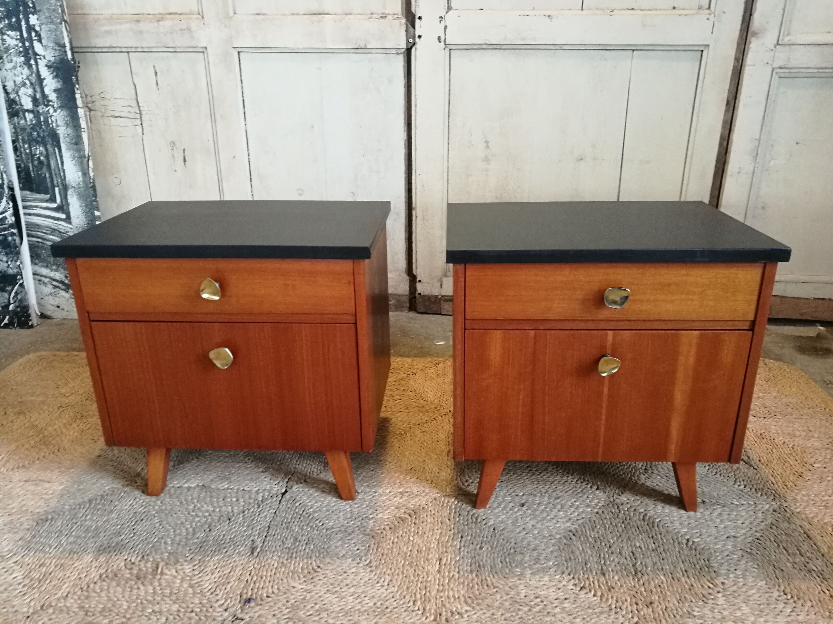 Pair of vintage bedsides