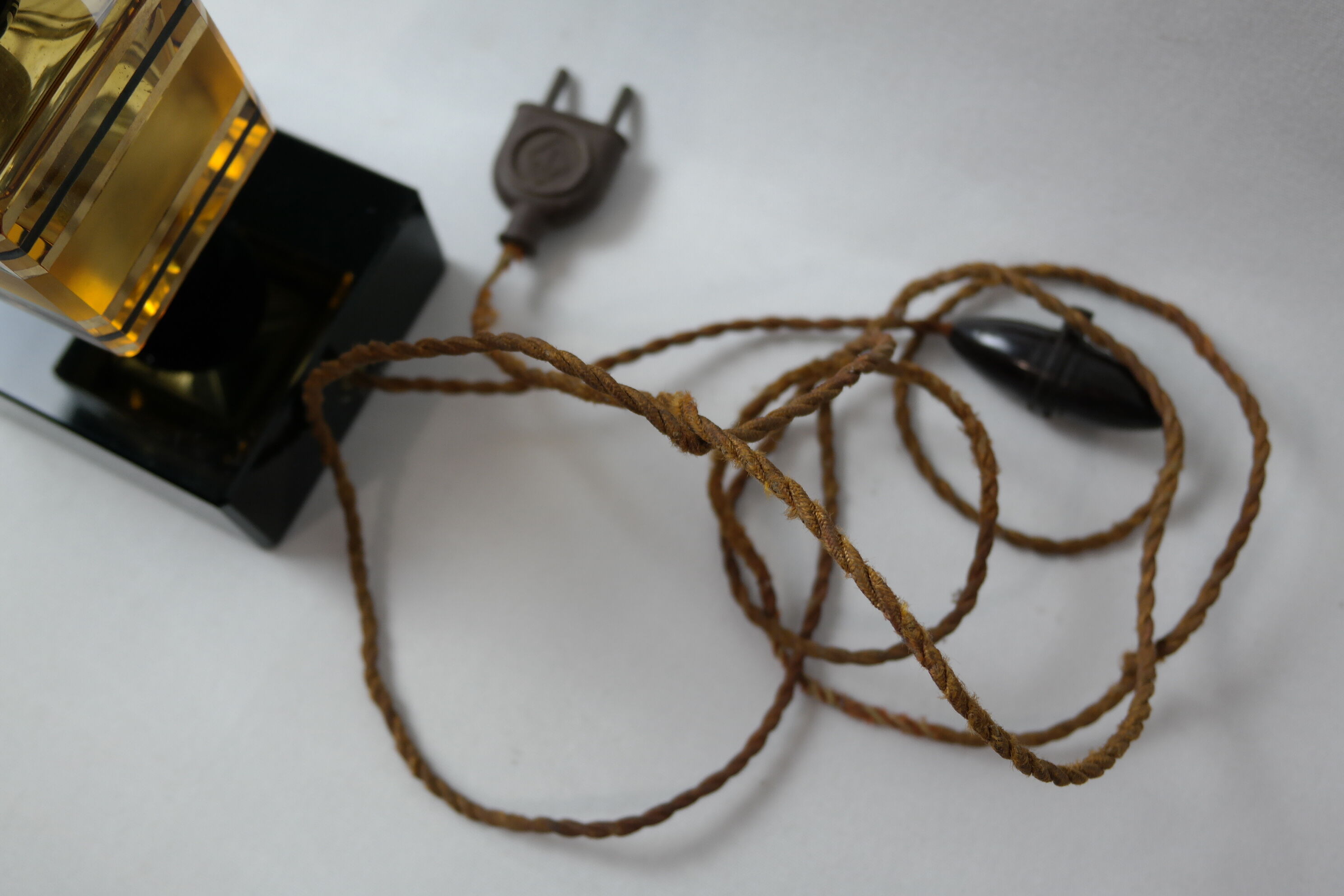 Art Deco style lamp foot in glass and ceramics