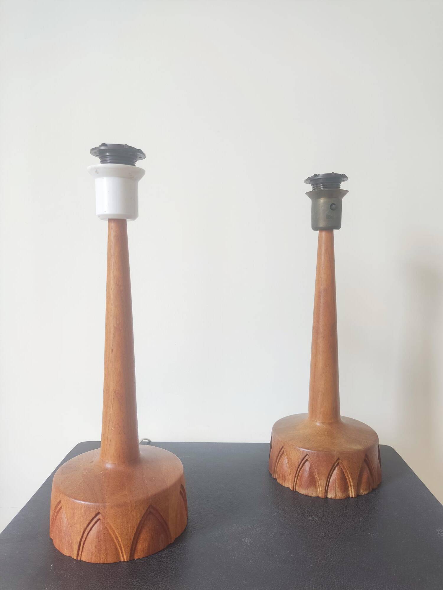 Pair of Teak lamps from Tranås Stilarmatur, Sweden, 1960s