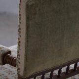 Fauteuil danois moderne en bois tourné avec tissu floral, début du XXe siècle