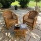 Fauteuils et table en osier