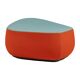 Medium pouf/footrest Fjord in red and turquoise by Patricia Urquiola for Moroso.