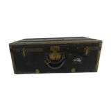 Old wooden, iron and brass trunk