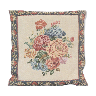 Coussin tapisserie fleurs