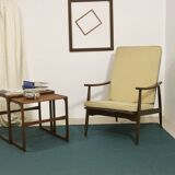 Scandinavian armchair 1960 curved armrests.