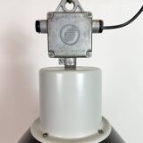 Large Industrial Enamel Factory Pendant Lamp with Glass Cover, 1960s